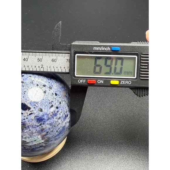 Natural Blue Sodalite Sphere 69mm 470g Healing Crystal Stone w/Stand - Picture 5 of 6